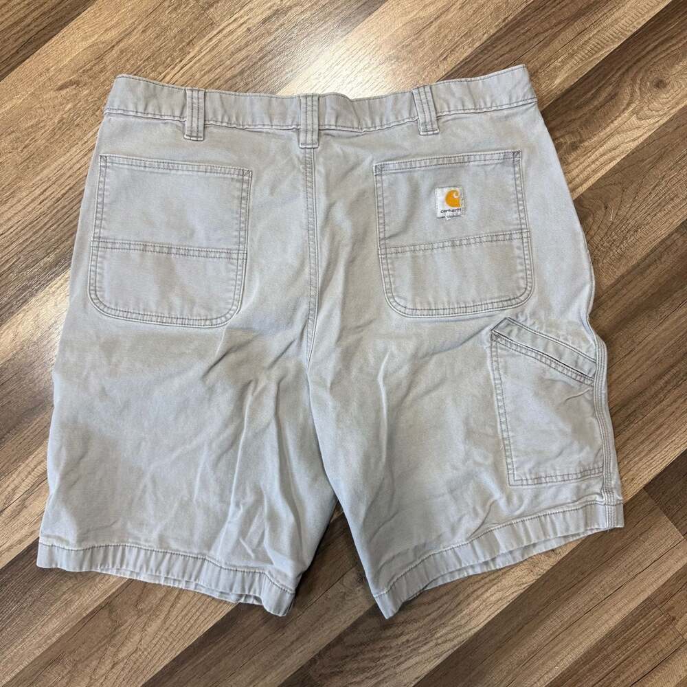 Carhartt Loose Fit Gray Canvas Utility Work Shorts Size 38